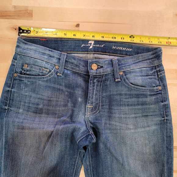 7 For All Mankind Roxanne Skinny Ankle Ladies Jeans 27 Denim Medium Wash - Picture 8 of 15